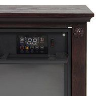 Gracelvoe Large Room Electric Quartz Infrared Fireplace Heater Deluxe Mantel Oak / Walnut (Dark Walnut) N4