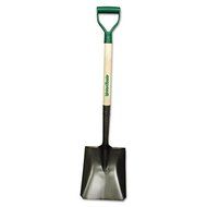 UnionTools Square Point Shovel, Forward Turned Step, 16-Gauge, 28-Inch, Ash Handle