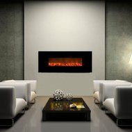 Clevr 750-1500W 48" Heat Adjustable Electric Wall Mount Fireplace Heater Stone N3