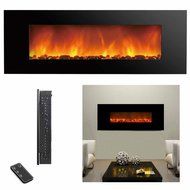 Clevr 750-1500W 48" Heat Adjustable Electric Wall Mount Fireplace Heater Stone N4