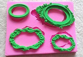 Design 221 Vintage Mirrors Shape Silicone 3D Cake Fondant Mold,Cake Decoration Tool