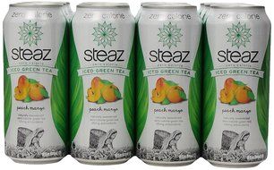 Steaz Zero Calorie Iced Green Tea, Peach Mango, 16 Ounce (Pack of 12) N9