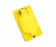 Leviton 3058-Y 1.56-Inch Diameter, Single Receptacle, Coverplate, Weather-Resistant Flip Lid, Yellow by Leviton