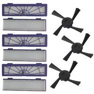 Kemilove 6PC Filter + 3PC Side Brushes Replacement for Neato Botvac 70e 75 80 85