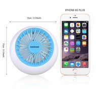 Mini USB Fan GEEDIAR Portable Rechargeable Table Desk Personal Fan for Laptop Room Office Outdoor Travel Blue