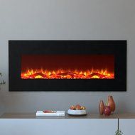 Moda Flame Houston 50" Electric Wall Mounted Fireplace in Black