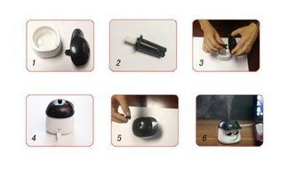 INST LeBao Mini Humidifier with USB Cable, Ideal for Bedrooms, Living Rooms, etc. (Black 01) N6