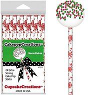 Cupcake Creations Snowflakes Cake Pop Sticks- 24 Count