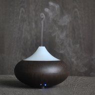 Ultrasonic Aroma Essential Oil Diffuser Humidifier for Home Yoga Office Spa Bedroom Baby Room (Dark Wooden-grain)