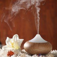 Ultrasonic Aroma Essential Oil Diffuser Humidifier for Home Yoga Office Spa Bedroom Baby Room (Dark Wooden-grain) N3
