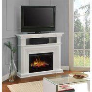 Dimplex Colleen Corner TV Stand with Electric Fireplace in White