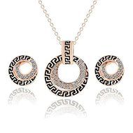 New Fashion Women Rhinestone Crystal Pendant Necklace Earrings Jewelry Set Gift N3