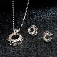 New Fashion Women Rhinestone Crystal Pendant Necklace Earrings Jewelry Set Gift N4