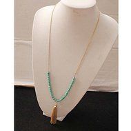 New Arrival Boho Turquoise Beads Gold Tassels Necklace Pendants Fashion Jewelry N2