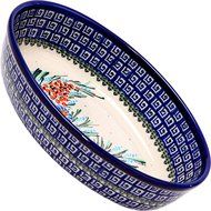 Polish Pottery Ceramika Boleslawiec-1210/169 9-2/3 by 6 7/10-Inch Oval Mirek Baker 2, Royal Blue Patterns, 5 Cups