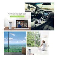 KOMRT Car Negative Ions Air Purifier Remove pm2.5 Noise Less than 29dB Dual USB Charging Silver N3