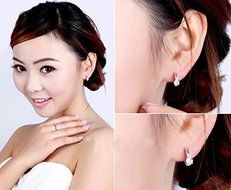 New Women Lady 925 Sterling Silver Crystal Rhinestone Ear Stud Dangle Earrings
