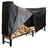 Sunnydaze 8-Foot Firewood Log Rack, Log Rack &amp; Cover COMBO N9