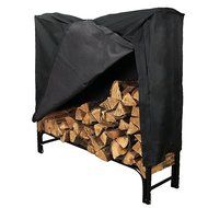 Sunnydaze 8-Foot Firewood Log Rack, Log Rack &amp; Cover COMBO N12