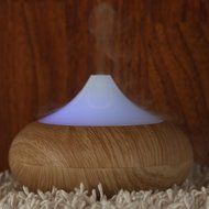 Ultrasonic Aroma Essential Oil Diffuser Humidifier for Home Yoga Office Spa Bedroom Baby Room (Dark Wooden-grain) N5