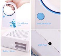 SMO Summer Mini USB 2.0 and Battery Powered Dual Handheld No Leaf Air Condition Bladeless Portable Refrigeration... N2
