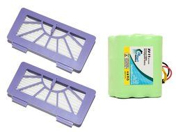 Neato XV Signature Pro Battery and Filter - Kit Includes Neato Battery and 2 Filter (3500mAh, 7.2V, NI-MH)