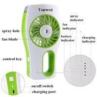 Topwell USB Mini Misting Fan Built-in Rechargeable Misting Fan Handheld Personal Cooling Mist Humidifier for Home...