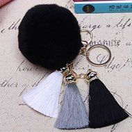 Spritech(TM) Cute Fashion Car Bag Key Chain Accessary Rabbit Fur Plush Key Ring Tassels Pendant for Handbag Knapsack... N3