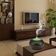 300ml Aroma Essential Oil Diffuser, Bamboo Line Texture Style, Ultrasonic Cool Mist Humidifier -7 Changing Color...