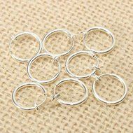 8PCS Punk Clip On Fake Nose Lip Hoop Rings Earrings Silver Body Piercing Jewelry