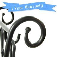 WoodEze HR26216A Scroll Wrought Iron Firewood Rack with Fireplace Tools &amp; Fire Starter Shelf | Black Finish N5