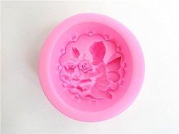 Wocuz W0420 Round Shape Soap Mold with Fairy Pattern Candy Making Silicone Mold Cake Decoration Mould Fondant... N2