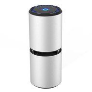 KOMRT Car Negative Ions Air Purifier Remove pm2.5 Noise Less than 29dB Dual USB Charging Silver N4