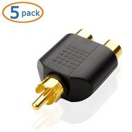 Cable Matters 5-Pack, Gold Plated 3-RCA Coupler N2