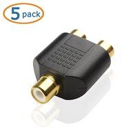 Cable Matters 5-Pack, Gold Plated 3-RCA Coupler N7