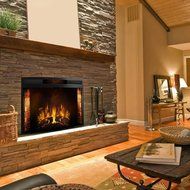 28 Inch Curved Ventless Electric Space Heater Built-in Recessed Firebox Fireplace Insert