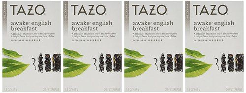 Tazo Awake English Breakfast Filterbag Tea (20 Filterbags per box) (Pack of 4 boxes) N4