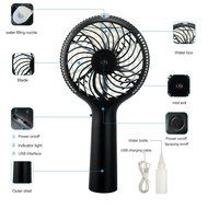 Welltop Handheld USB Mini Misting Cooling Fan Humidifier Color Fan Water Spray Fan Rechargeable Portable Mist...