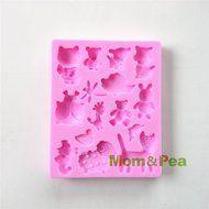 Mom&amp;pea 0533 Animals Shaped Silicone Mould for Fondant Cake Sugar Paste Cake Decoration 3d Cake Toppers Mold Soap... N3