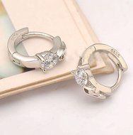 New Women Lady 925 Sterling Silver Crystal Rhinestone Ear Stud Dangle Earrings N2
