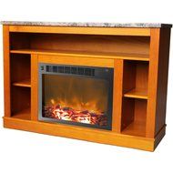 Cambridge Seville Fireplace Mantel with Electronic Fireplace Insert, White N3