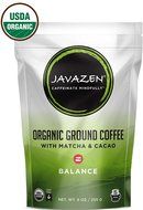 Javazen Balance | Direct Trade, Light Roast, Ground Coffee with Matcha Green Tea and Raw Cacao Nibs | USDA Certified...