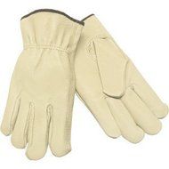 MCR Safety 3411L Grain Pigskin Driver Premium Grade Gloves with Keystone thumb, Cream, Large, 1-Pair by MCR Safety