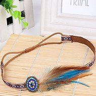 New Fashion Women Festival Feather Headband Hippie Headdress Hair Accessories