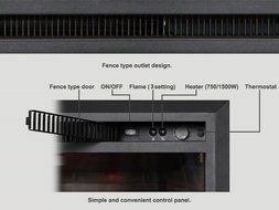 PuraFlame Western 33 inch Embedded Electric Firebox Heater With Remote Control, Black N4