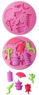 FOUR-C Silicone Gum Paste Mold Tower Design Cake Decorating Tools Color Pink N2