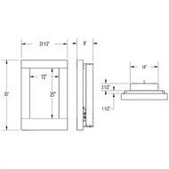 Dimplex V1525Rt-Gm Rectangular Wall Mount Electric Flame Fireplace