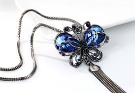 2016 New Style Women Fashion Butterfly Tassels Long Sweater Chain N3
