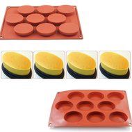 AYAMAYA 100% Food-Grade Oval Silicone Cake Mould Pan Biscuit Pudding Pan Bakeware 9 Cavity