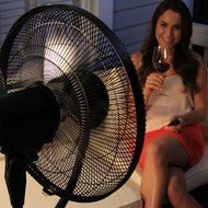 Solid Portable Ultrasonic Dry Misting Fan With Bluetooth Technology Black N2